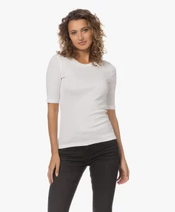 Closed Modalmix Rib T-Shirt - Ivoor