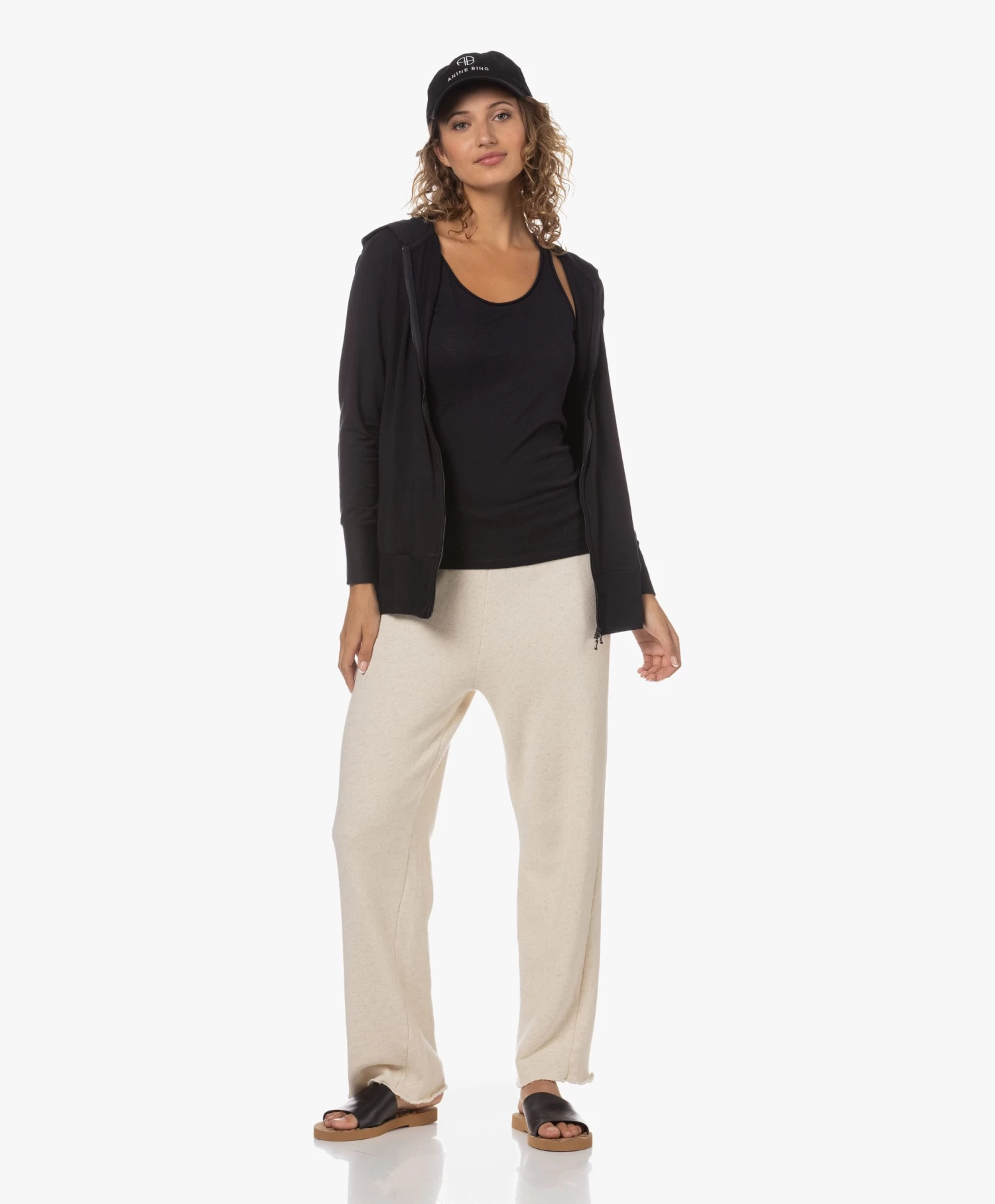 American Vintage Itonay Raw Hem Sweatpants - Ecru Melange 6 American Vintage Itonay Raw Hem Sweatpants - Ecru Melange - Afbeelding 6