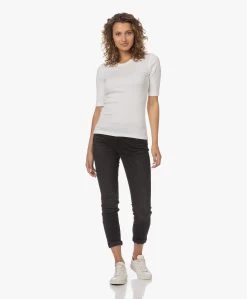 Closed Modalmix Rib T-Shirt - Ivoor -Kleding Series Winkel 230711 4e755127 c575 4023 8896 4459d2e0816a