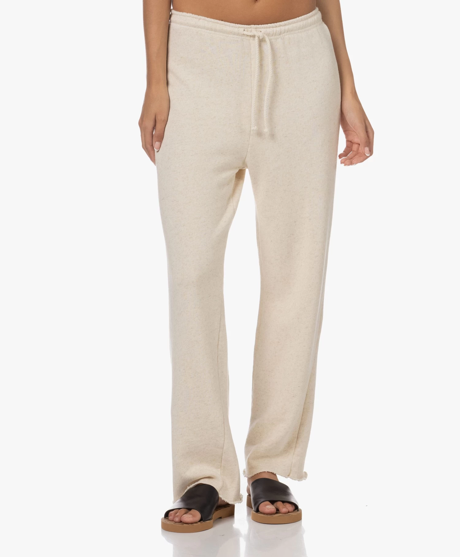 American Vintage Itonay Raw Hem Sweatpants - Ecru Melange 4 American Vintage Itonay Raw Hem Sweatpants - Ecru Melange - Afbeelding 4