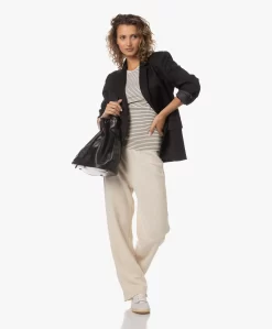 American Vintage Itonay Raw Hem Sweatpants - Ecru Melange