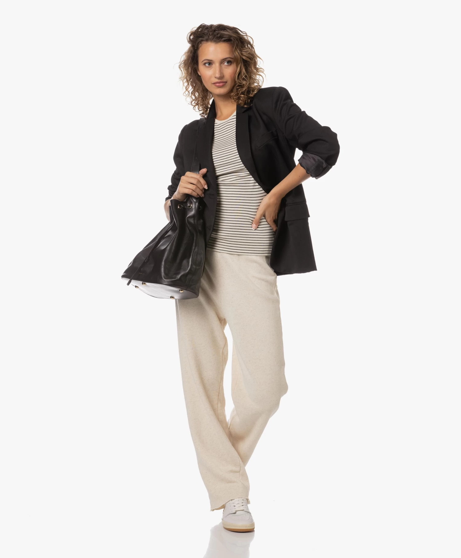 American Vintage Itonay Raw Hem Sweatpants - Ecru Melange 1 American Vintage Itonay Raw Hem Sweatpants - Ecru Melange