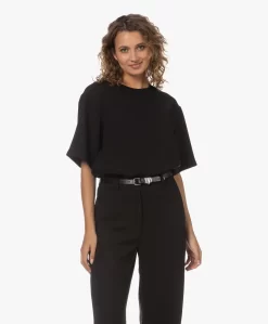 Anine Bing Maddie Boxy Crêpe Blousetop - Zwart -Kleding Series Winkel 230711 bd4d0a3c 1086 4337 91fb 8a0904da600e scaled