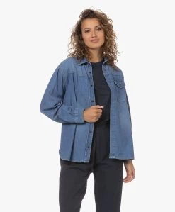 Anine Bing Sloan Denim Shacket - Panama Blue