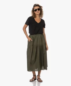 Enza Costa Cool Cotton Tiered Maxi Rok - Dark Olive -Kleding Series Winkel 230711 cbab46f8 639d 4064 8719 cb2a34ca3cf0 scaled