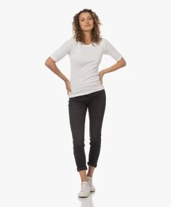 Closed Modalmix Rib T-Shirt - Ivoor -Kleding Series Winkel 230711 e006373f 4a11 4993 a58b a6b2ff7b7f64
