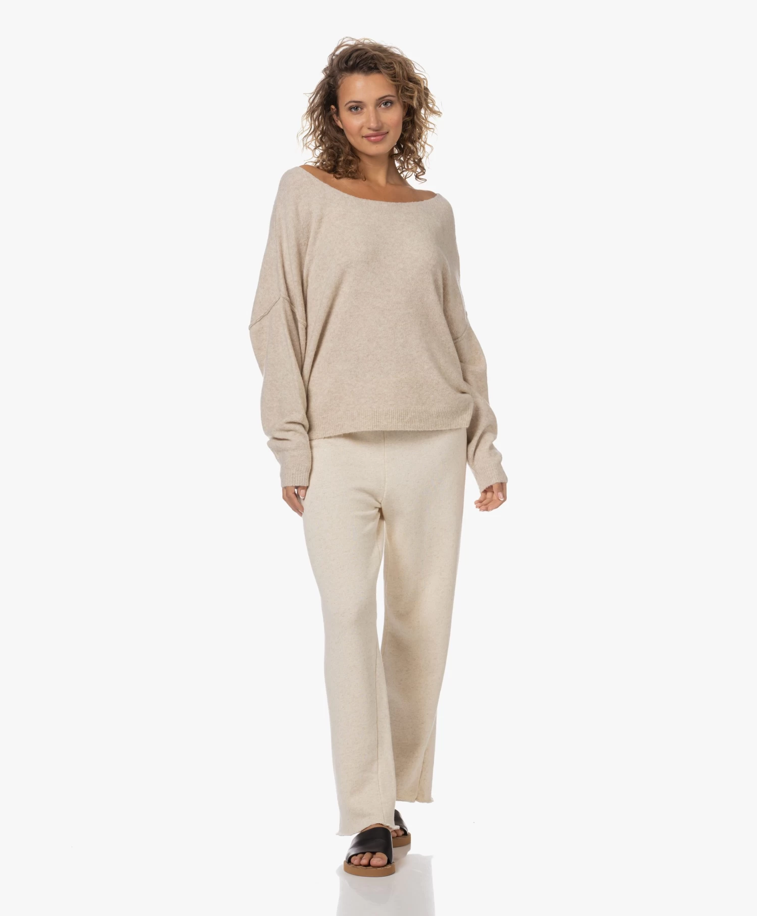 American Vintage Itonay Raw Hem Sweatpants - Ecru Melange 12 American Vintage Itonay Raw Hem Sweatpants - Ecru Melange - Afbeelding 12