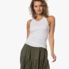 Enza Costa Pima Katoenen Slim Racer Tanktop - Wit