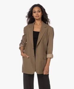 Filippa K Davina Oversized Wollen Blazer - Nougat
