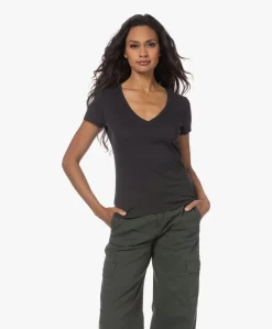Majestic Filatures Julia Deluxe Katoenen V-Hals T-Shirt - Crepuscule