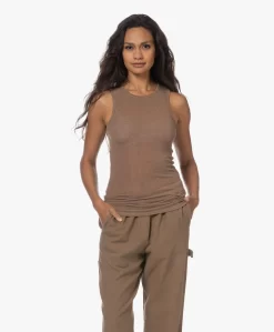 Gai+Lisva Alberte Wolmix Top - Wood Smoke