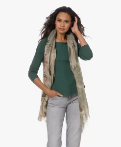 Lasalle Wol-Zijde Multi Print Sjaal - Groen/Beige -Kleding Series Winkel 230713 b0161b3c 55bd 4a8a bb32 aee607b447dc scaled