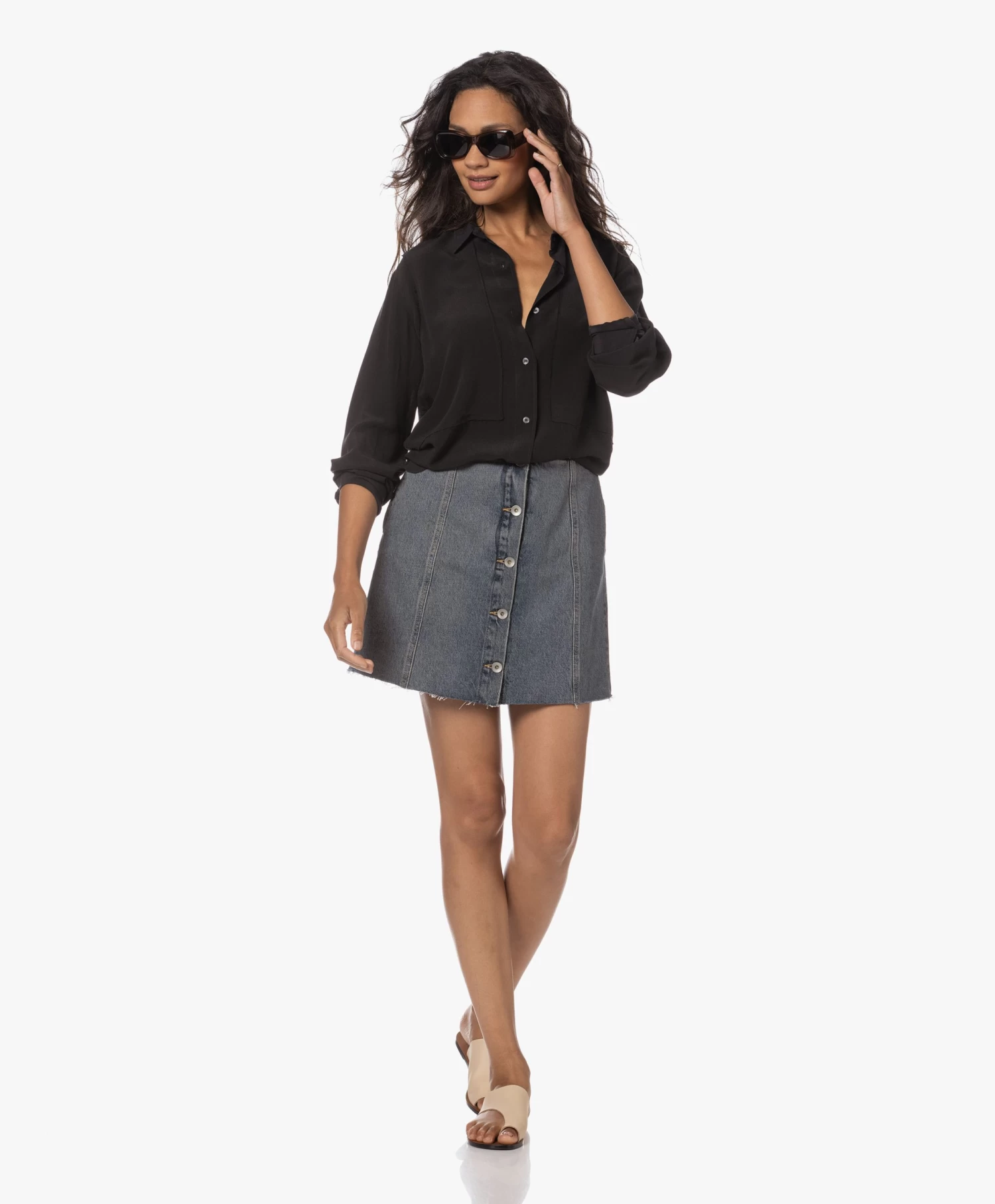 Pomandère Mini Denim Doorknooprok - Dirty Blue 6 Pomandère Mini Denim Doorknooprok - Dirty Blue - Afbeelding 6