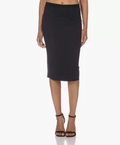 Japantky Nosi Jersey Kokerrok - Zwartblauw