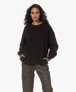 Neeve The Sara Sweatshirt Met Zijsplitten - Zwart