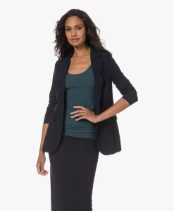 Japantky Yuu Getailleerde Blazer - Zwartblauw