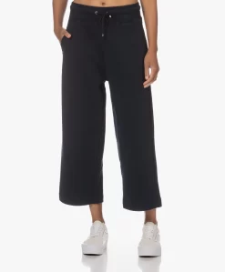 Frame Cropped Sweatpants Met Wijde Pijpen - Navy