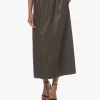 Japantky Konomi Vegan Leren Lange Rok - Khaki