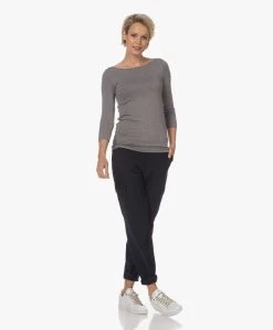 Majestic Filatures Adele T-Shirt Met Driekwart Mouwen - Grijs Mêlee -Kleding Series Winkel 230724 089c2ac8 96bf 482c 825f 3a3d2be81aca