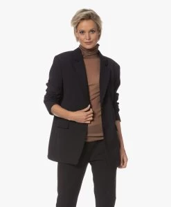 Closed Lola Oversized Scheerwolmix Blazer - Zwart -Kleding Series Winkel 230724 22285847 1bb9 41d7 a731 eac5f440cf0c