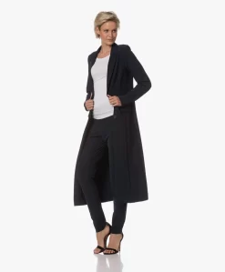 Japantky Beri Bonded Lange Blazer - Zwartblauw