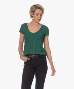 Drykorn Avivi Slub Jersey T-Shirt - Groen -Kleding Series Winkel 230724 43ce9ba2 6e28 43e6 8a0d 051a56adb402 scaled