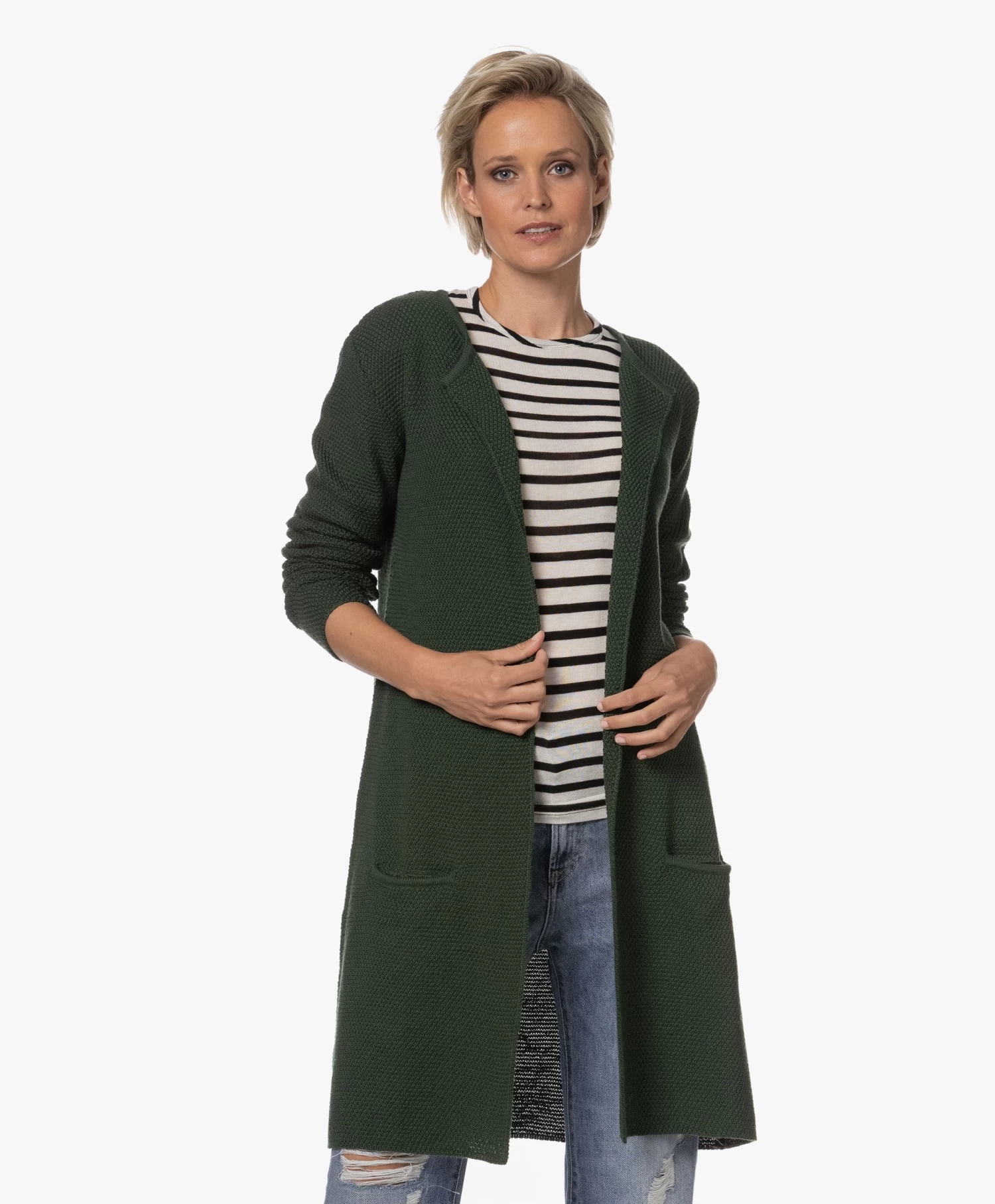 Sibin/Linnebjerg Mary Merinomix Open Vest - Army Green 8 Sibin/Linnebjerg Mary Merinomix Open Vest - Army Green - Afbeelding 8