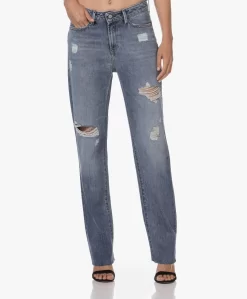 Denham Bardot Straight Fit Stretch Jeans - Middenblauw