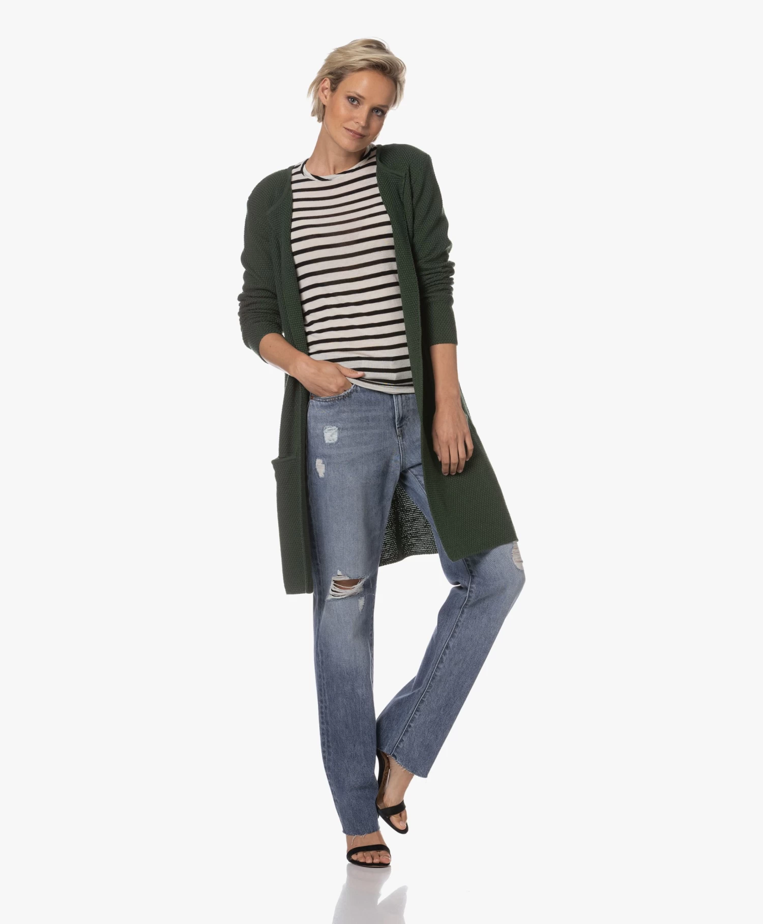 Sibin/Linnebjerg Mary Merinomix Open Vest - Army Green 10 Sibin/Linnebjerg Mary Merinomix Open Vest - Army Green - Afbeelding 10