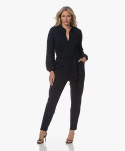 Kyra Elsa Gestructureerde Jersey Jumpsuit - Donker Navy -Kleding Series Winkel 230725 2c19b54c dea3 4f18 9e30 0e05a9e3e407
