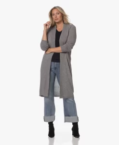 Resort Finest Cashmeremix Midi Open Vest - Grijs