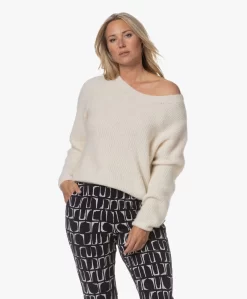 American Vintage East Alpacamix Rib Trui - Mother Of Pearl Melange