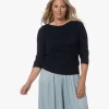 Repeat Biologisch Cashmere Boothals Trui - Navy