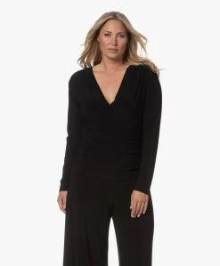 Norma Kamali V-Hals Shirred Tech Jersey Jumpsuit - Zwart -Kleding Series Winkel 230725 80593ad0 cc6b 4e31 b081 ccbb1cc523bf