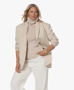 Anine Bing Quinn Oversized Wollen Blazer - Dove