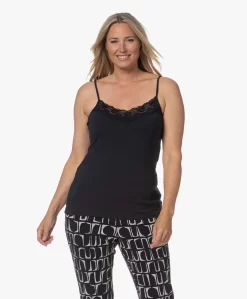 Kyra Kae Spaghetti Top Met Kant - Dark Navy