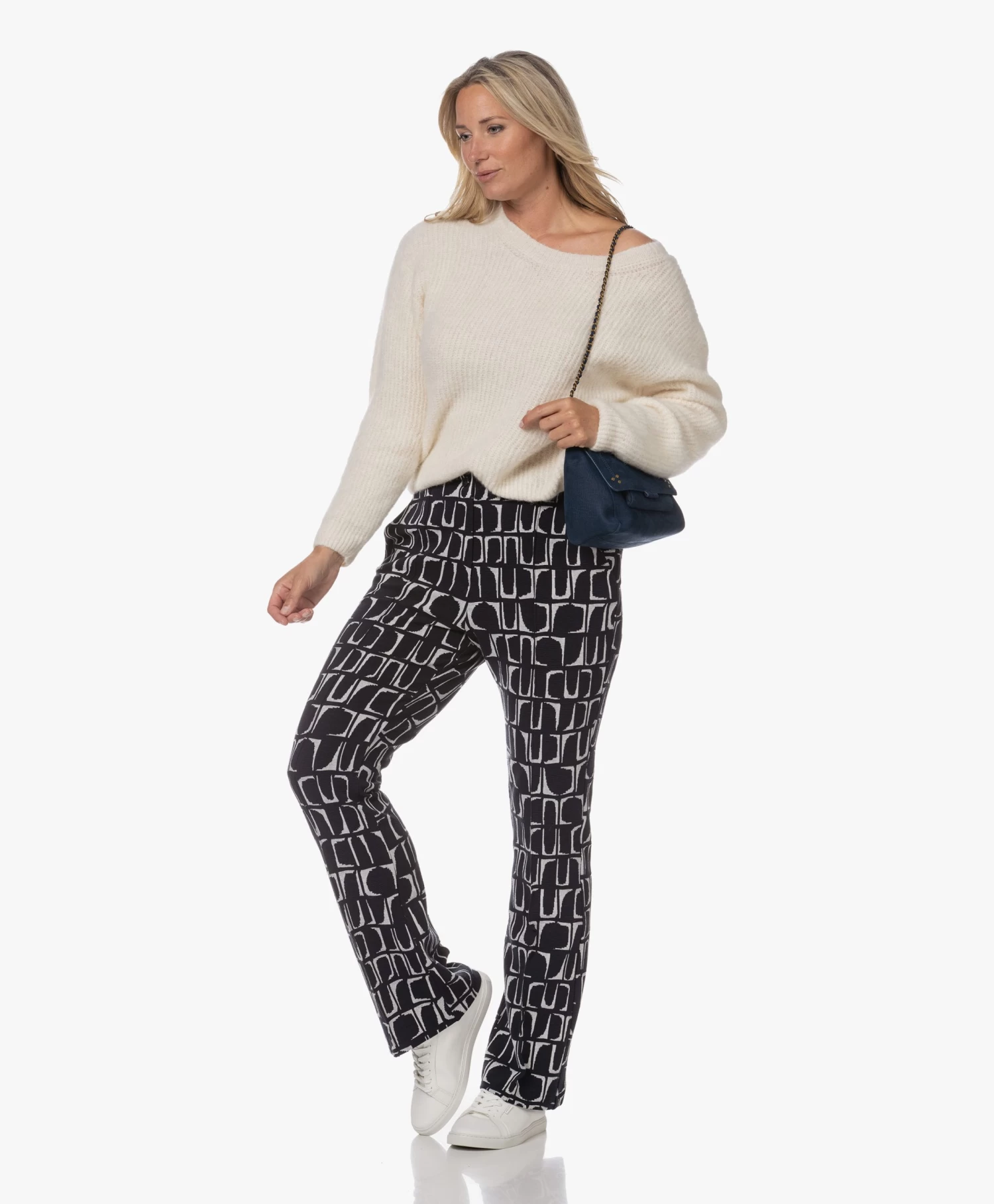 American Vintage East Alpacamix Rib Trui - Mother Of Pearl Melange 2 American Vintage East Alpacamix Rib Trui - Mother Of Pearl Melange - Afbeelding 2