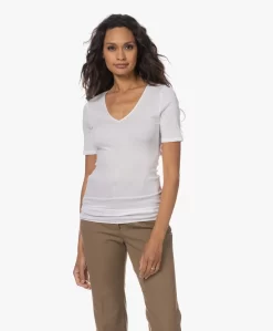 Hanro Cotton Seamless V-Hals T-Shirt - Wit -Kleding Series Winkel 230727 30988047 c205 411c 85ee d73c1cf500ab scaled