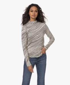 No Man'S Land Viscose Colshirt Met Streepdessin - Champagne -Kleding Series Winkel 230727 5465e87c e7ba 46fd 9ba5 d0dbe6c158ad