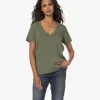 Denham Ramona Katoenen V-Hals T-Shirt - Four Leaf Clover