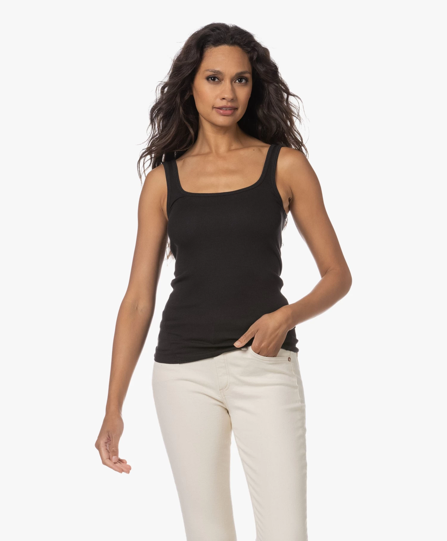 Rag & Bone The Essential Rib Scoop Tanktop - Zwart 8 Rag & Bone The Essential Rib Scoop Tanktop - Zwart - Afbeelding 8