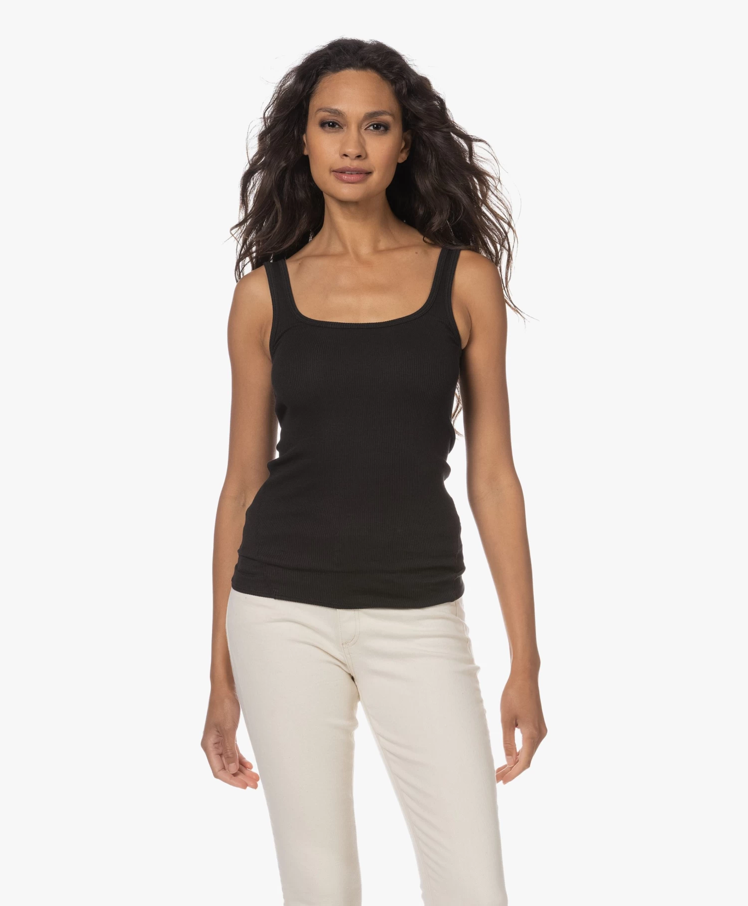 Rag & Bone The Essential Rib Scoop Tanktop - Zwart 3 Rag & Bone The Essential Rib Scoop Tanktop - Zwart - Afbeelding 3