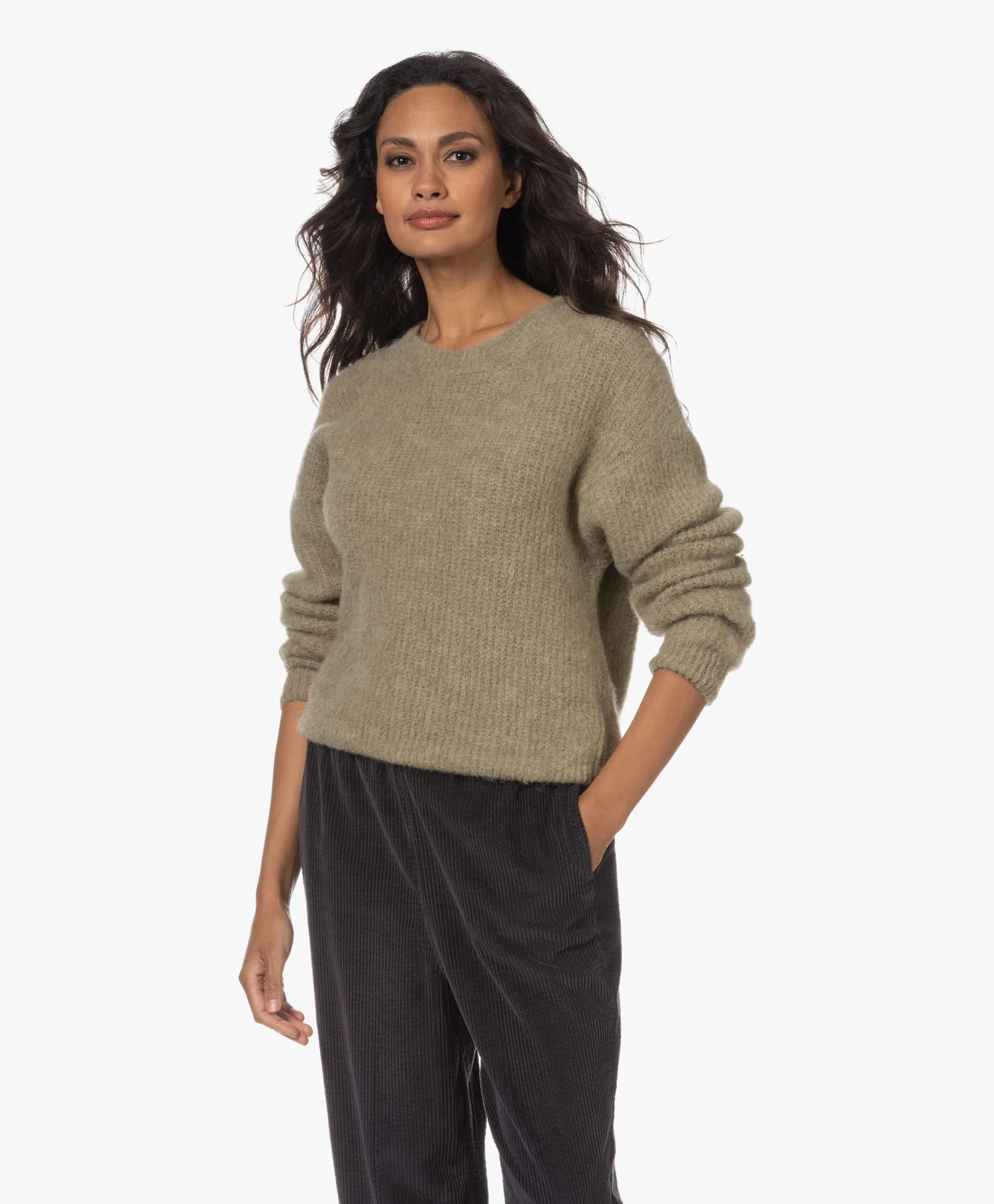 American Vintage East Alpacamix Rib Trui - Rye Melange 12 American Vintage East Alpacamix Rib Trui - Rye Melange - Afbeelding 12