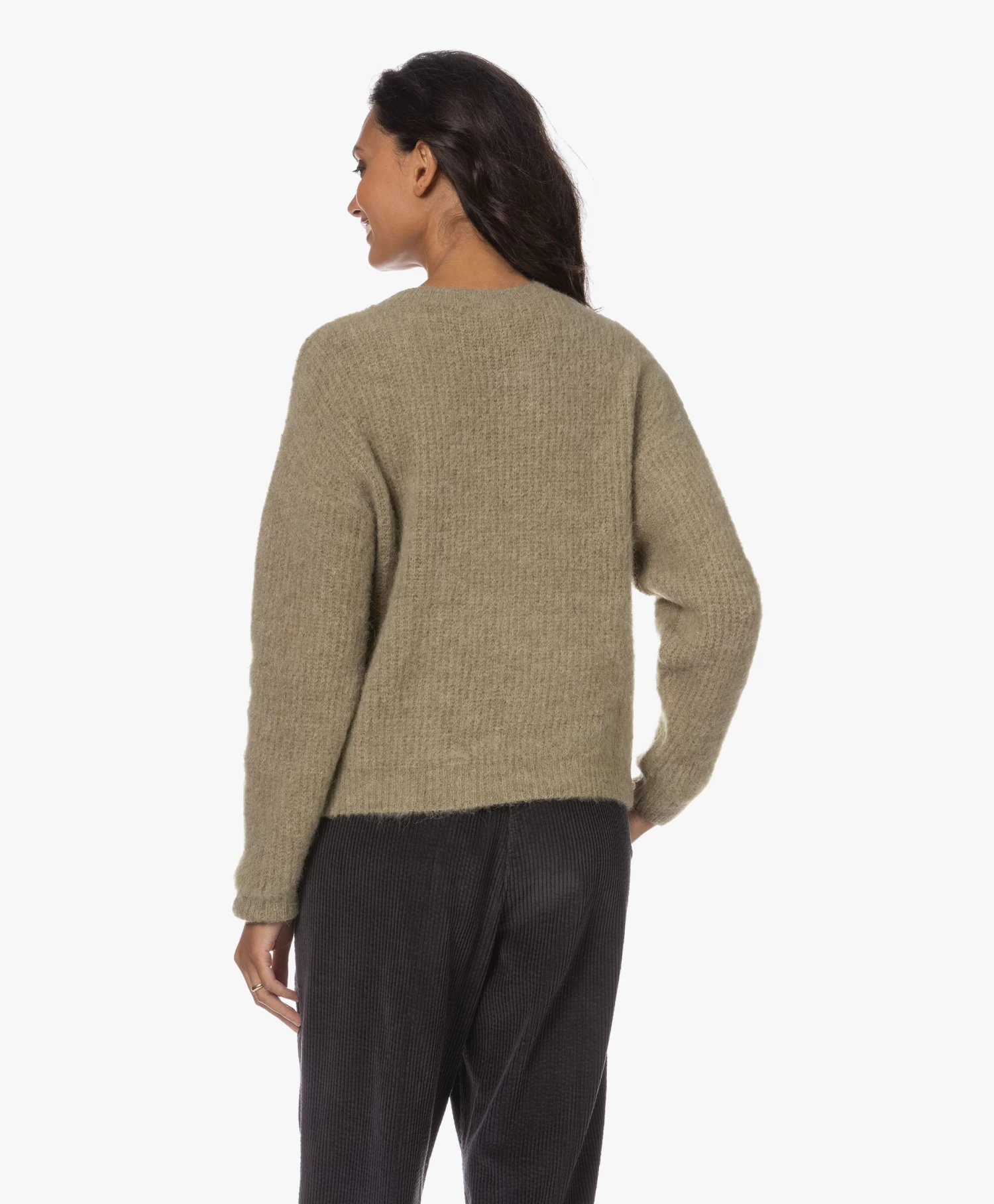 American Vintage East Alpacamix Rib Trui - Rye Melange 4 American Vintage East Alpacamix Rib Trui - Rye Melange - Afbeelding 4