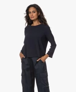 No Man'S Land Crêpe Blouse Met Lange Mouwen - Dark Sapphire -Kleding Series Winkel 230801 715c2f64 9231 48be a539 e9c968d83312