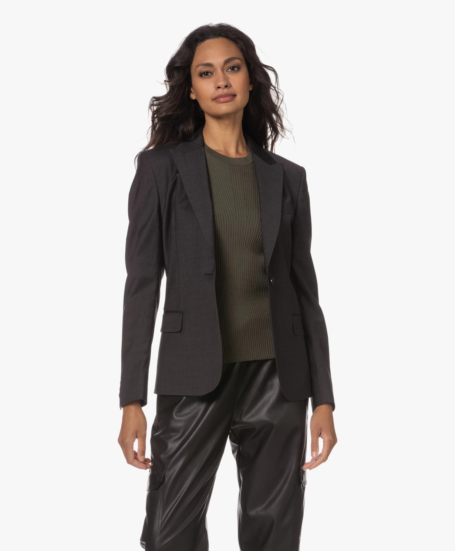 Filippa K Sasha Cool Wool Blazer - Antraciet Mêlee 12 Filippa K Sasha Cool Wool Blazer - Antraciet Mêlee - Afbeelding 12