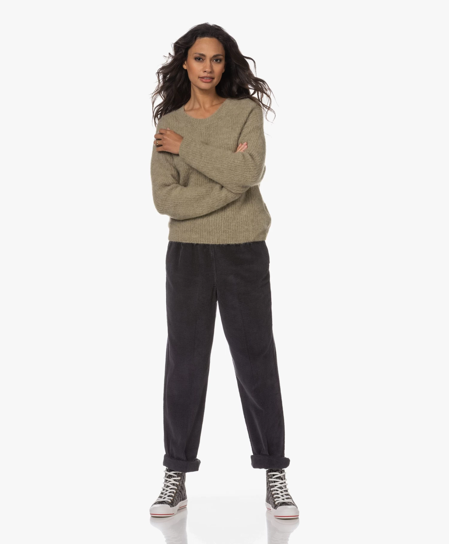 American Vintage East Alpacamix Rib Trui - Rye Melange 10 American Vintage East Alpacamix Rib Trui - Rye Melange - Afbeelding 10