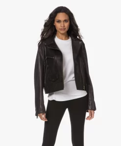 Enes Antwerp Bella Nappa Leren Bikerjack - Zwart -Kleding Series Winkel 230802 03e05a65 c02e 48b5 a415 650aedc5c156 scaled