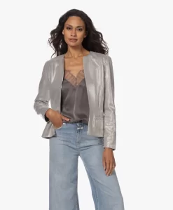 Iro Elbaz Kraagloze Pailletten Blazer - Zilver