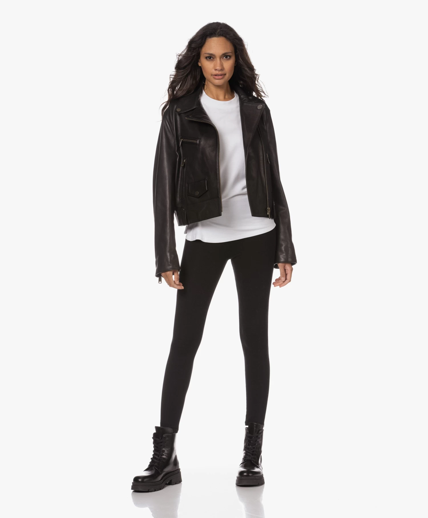 Anine Bing Luc Leren Combat Veterlaarzen - Zwart 9 Anine Bing Luc Leren Combat Veterlaarzen - Zwart - Afbeelding 9